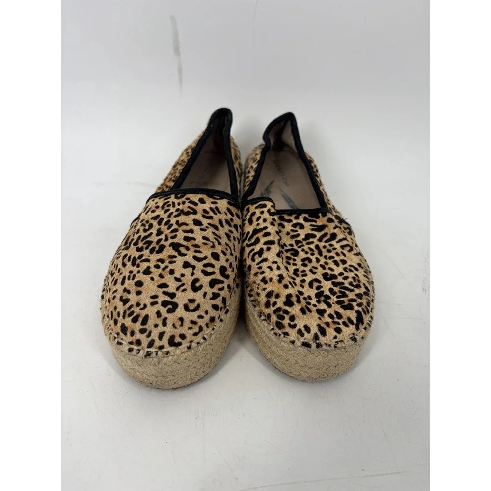 Gianni Bini Leopard Calf Hair Espadrille Platform Loafers Womens 7.5